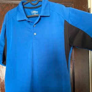 PGA tour dri-fit blue and black golf polo